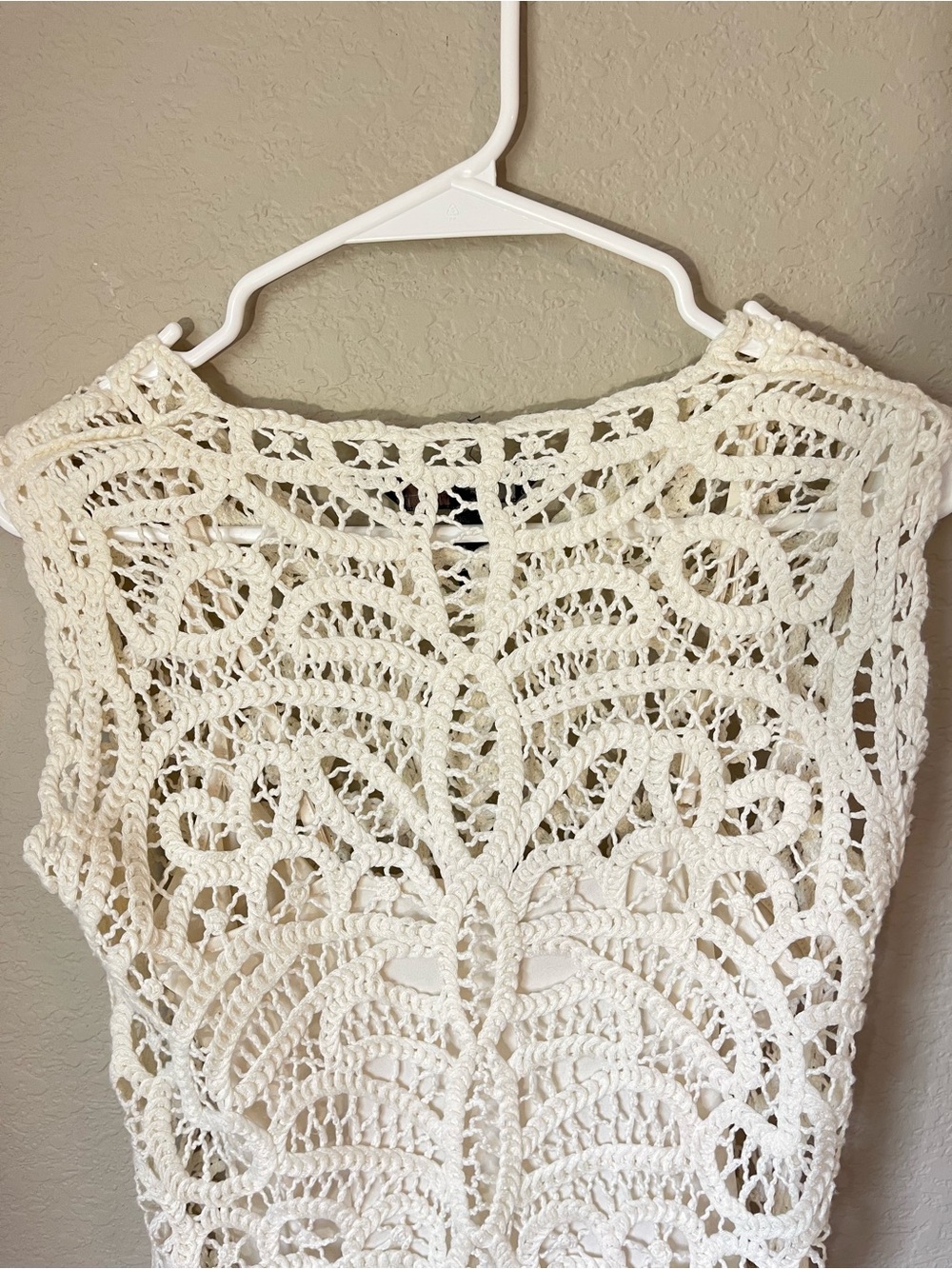 BCBGMAXAZRIA Beti Crochet Dress XXS Gardenia Ivory Boho Bridal Beach Mini - Picture 6 of 10